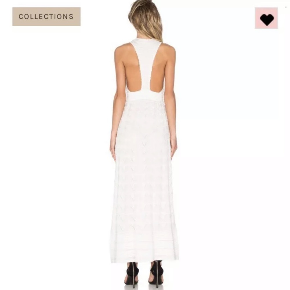 M Missoni Deep V Woven Maxi Dress in White 36/0/XS